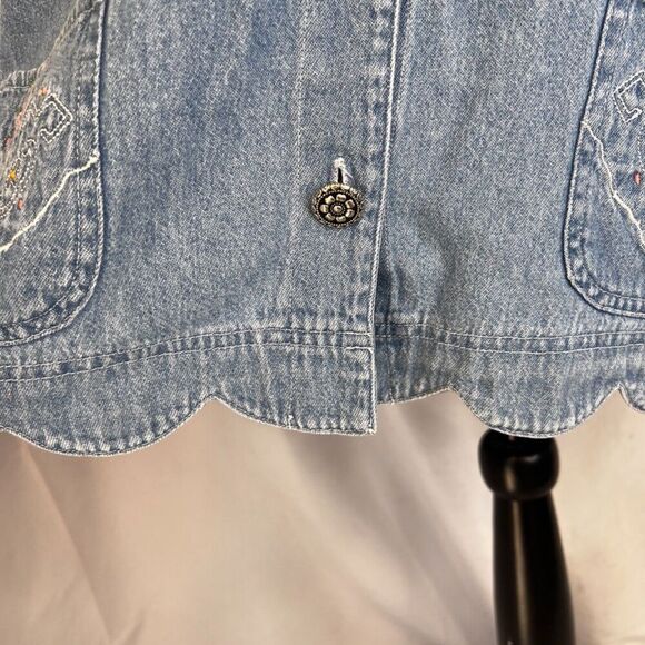 Vintage Southwestern Button Down Denim Blue Shirt Embroidered Pockets Sz LG/XL - Picture 5 of 9